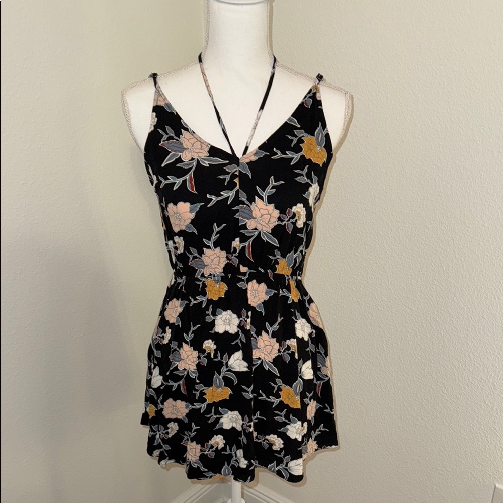 Kendall & Kylie Black Floral Mini Dress